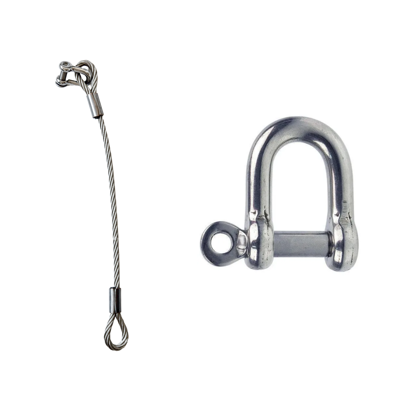 D-Shackle & Wire Cable Bundle for XYZ Air Stainless Steel Anchor